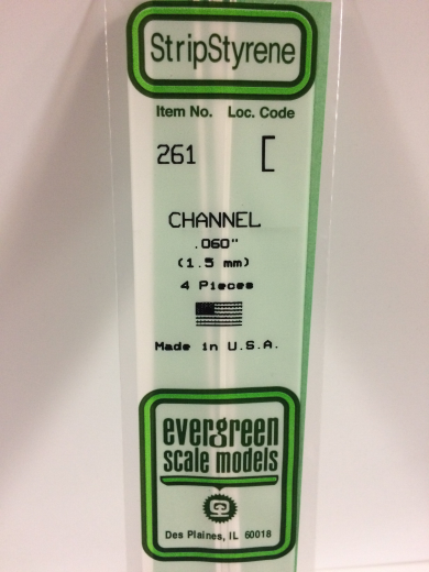 Evergreen White Polystyrene Channel 0.060 x 14" / 1.5mm x 36cm (4) EVE-00261