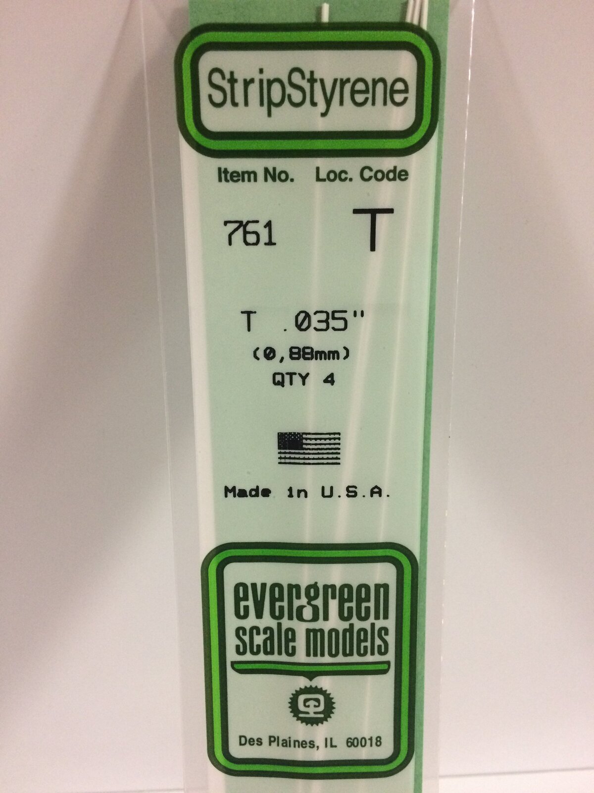 Evergreen White Polystyrene T Profile 0.035 x 0.035 x 14" 0.012 Thick/ 0.9mm x 0.89mm x 36cm (4) EVE-00761