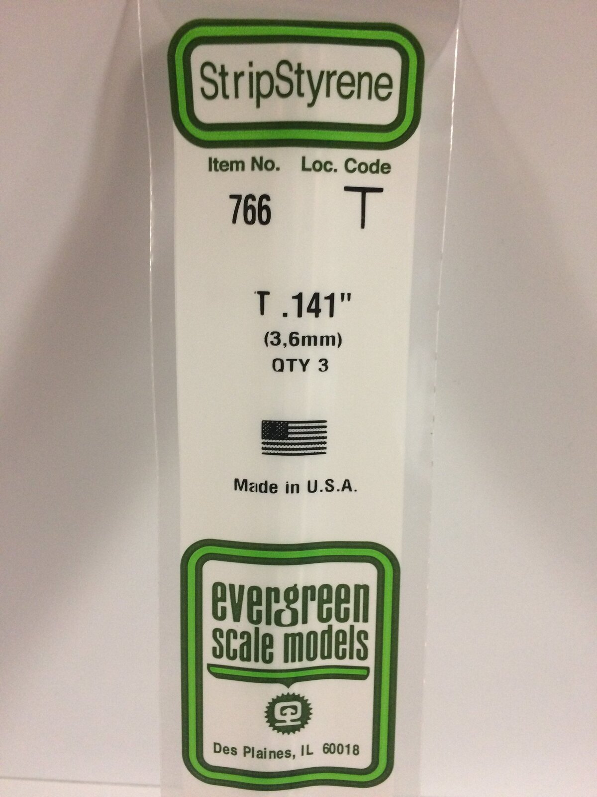 Evergreen White Polystyrene T Profile 0.141 x 0.141 x 14" 0.046 Thick / 3.6mm x 3.6mm x 36cm (3) EVE-00766