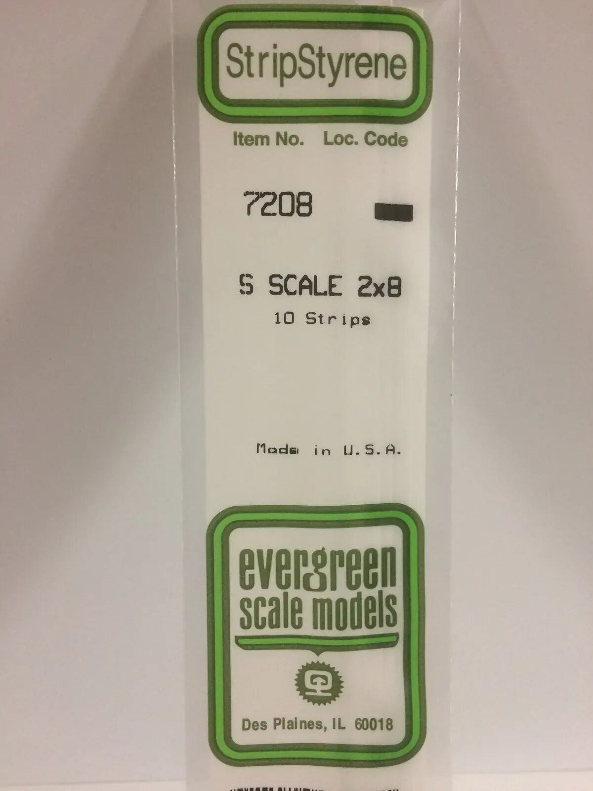 Evergreen White Polystyrene S-Scale Strip 0.031 x 0.125 x 14" (10) EVE-07208
