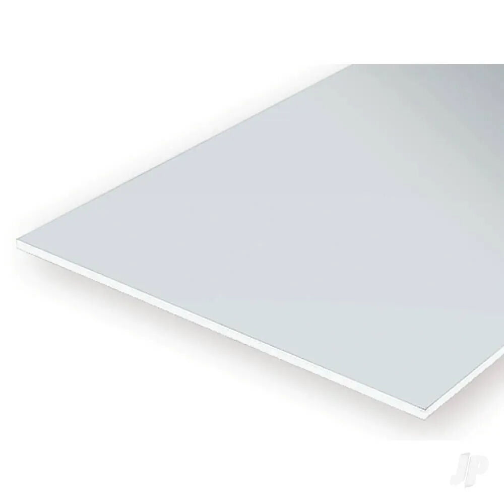 Evergreen White Polystyrene Sheet 0.015 x 8 x 21" / 0.38mm x 20cm x 53cm (6) EVE-09102