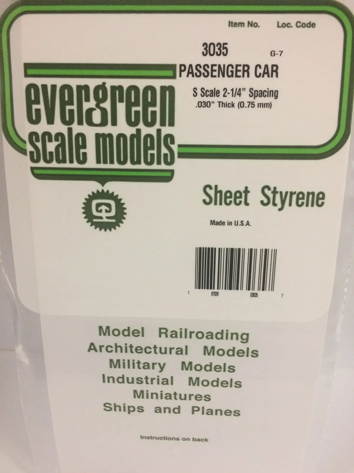 Evergreen White Polystyrene S-Scale Siding 0.020 x 12 x 24" / 0.51mm x 30cm x 61cm (1)