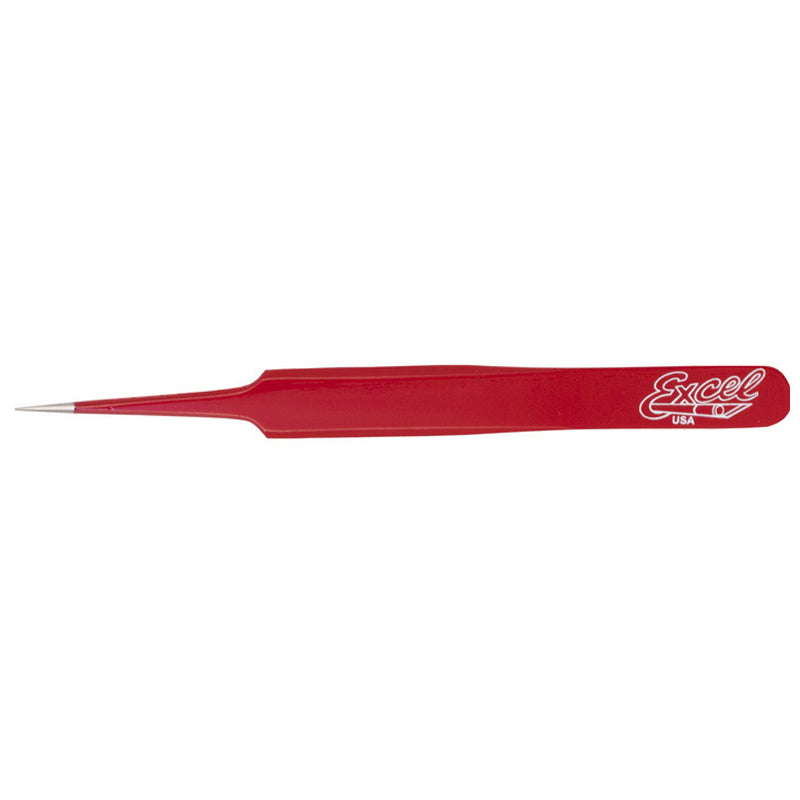 EXCEL 30427 4.5 STRAIGHT POINT TWEEZERS (RED) Excel