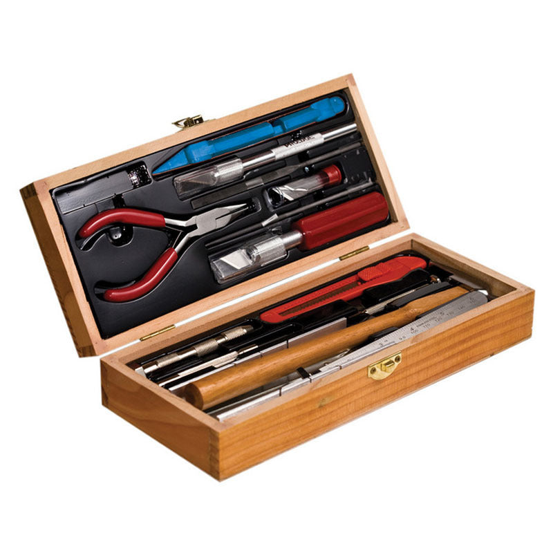 EXCEL 44289 EXCEL DELUXE RAILROAD TOOL SET IN WOOD BOX Excel