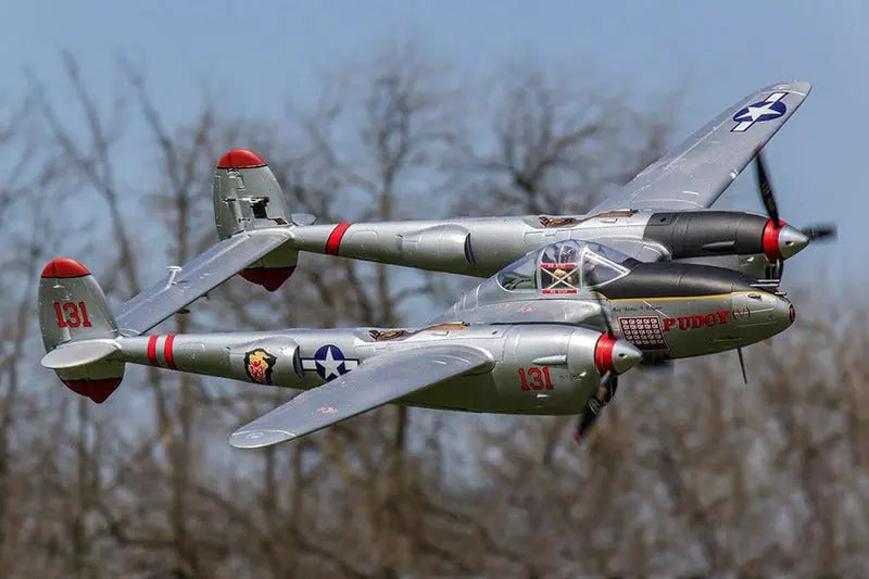 FlightLine P-38L Lightning "Pacific Silver" 1600mm (63") Wingspan - PNP FLW3011P Freewing