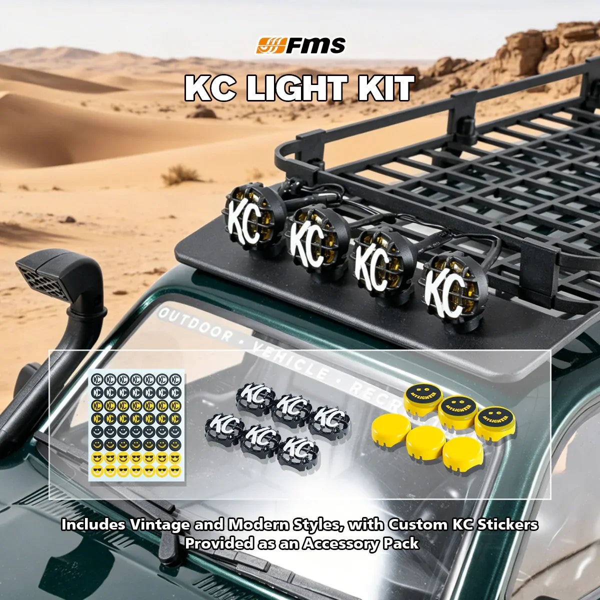 FMS 1/10 Toyota Land Cruiser 80 RS Green Brushless OVR FMS11042RSGN-BL
