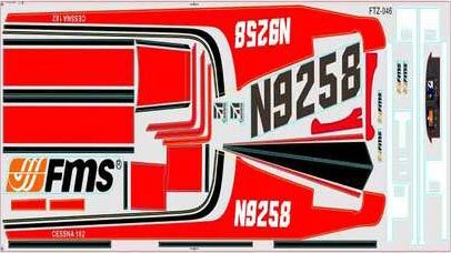 Sticker Cessna 182 (AT Red) FMS