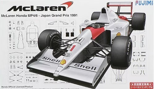 FUJ09044 Fujimi 1/20 Mclaren Honda MP4/6 1991 (GP-10) Plastic Model Kit Fujimi