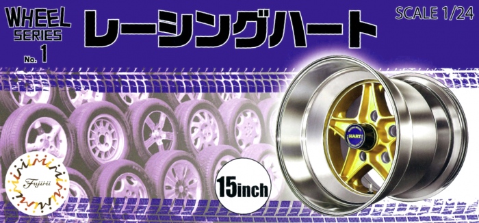 FUJ19342 Fujimi 1/24 Racing Haert 15inch (Wheel-01) Plastic Model Kit Fujimi