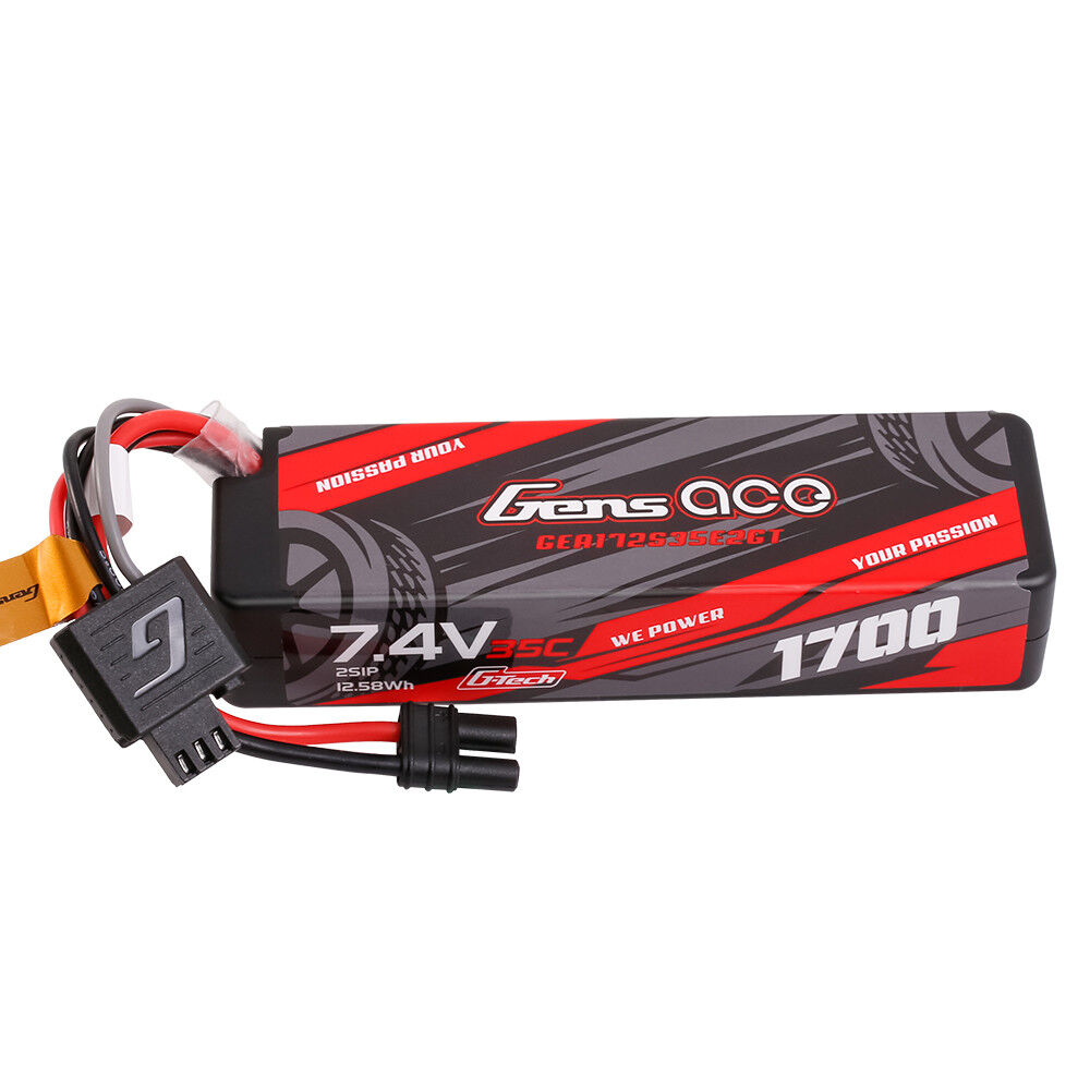 Gens Ace G-Tech 2S 1700mAh 7.4V Hardcase/Hardwired Lipo Battery (IEC2) GEA172S35E2GT