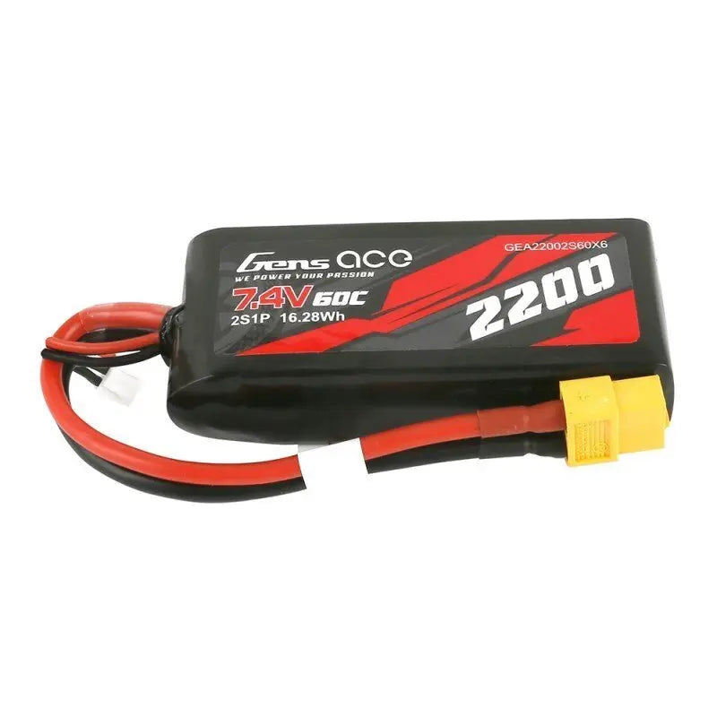 Gens Ace 2S 2200mAh 7.4V 60C Soft Case LiPo Battery (XT60) Gens Ace