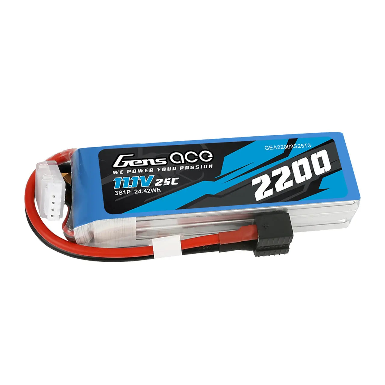 Gens Ace 3S 2200mAh 11.1V 25C Soft Case LiPo Battery (1TO3) Gens Ace