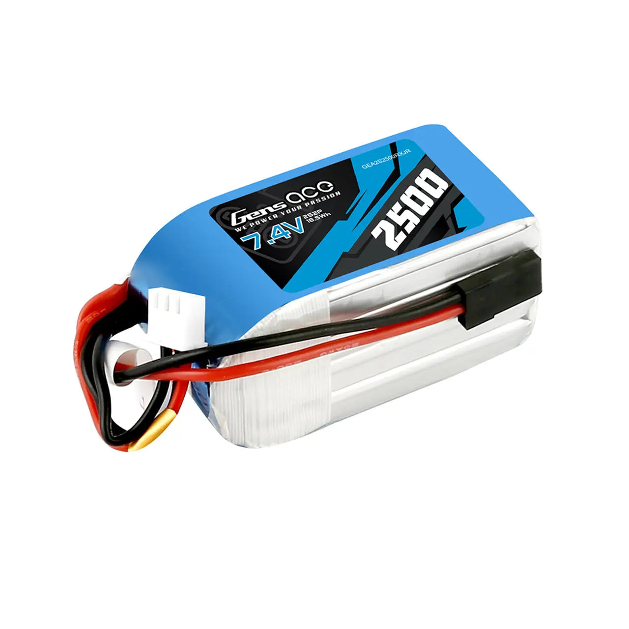 Gens Ace 2S 2500mAh 7.4V RX Soft Case LiPo Battery (JR) Gens Ace