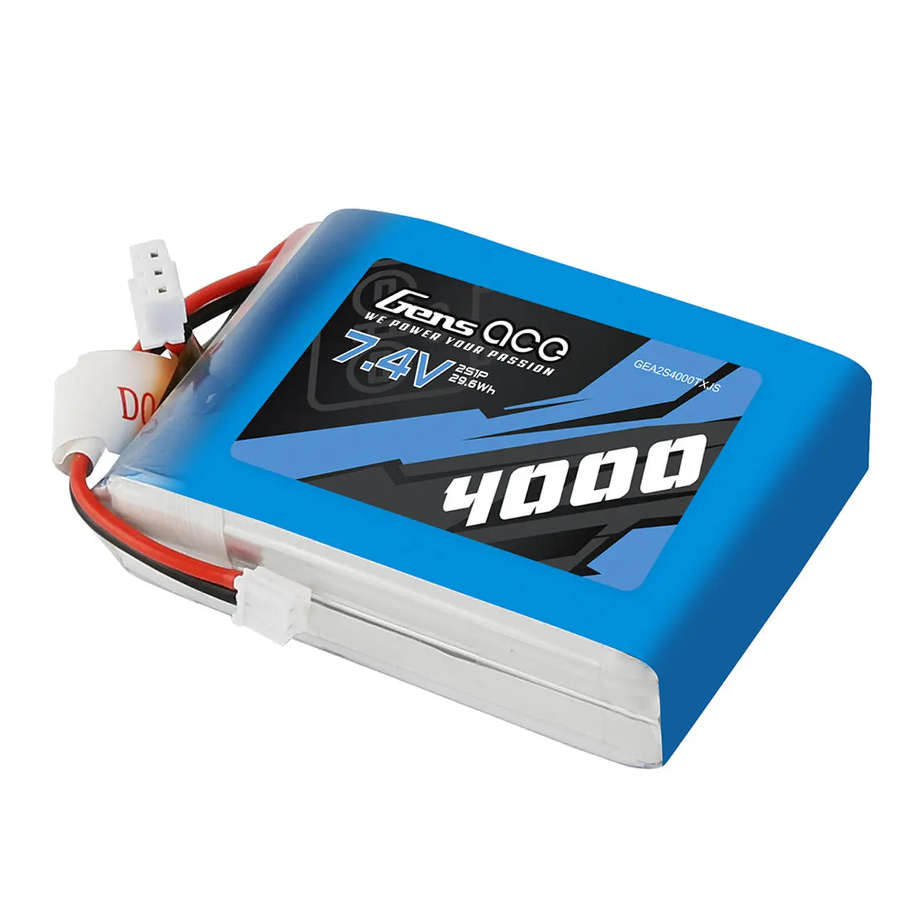 Gens Ace 2S 4000mAh 7.4V TX Soft Case LiPo Battery (JST) Gens Ace