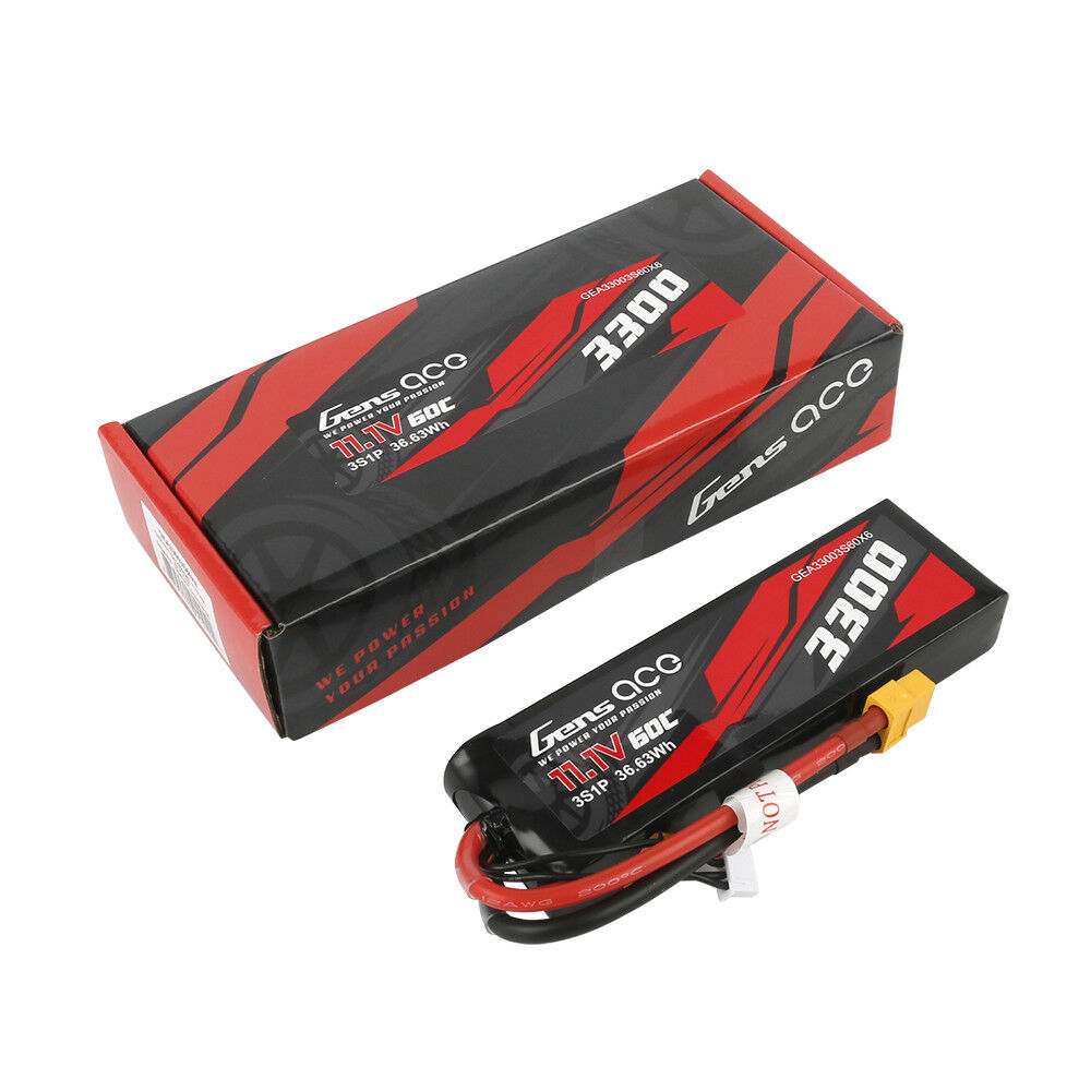 Gens Ace G-Tech 3S 3300mAh 60C 11.1V Soft Case LiPo Battery (XT60) GEA333S60X6GT