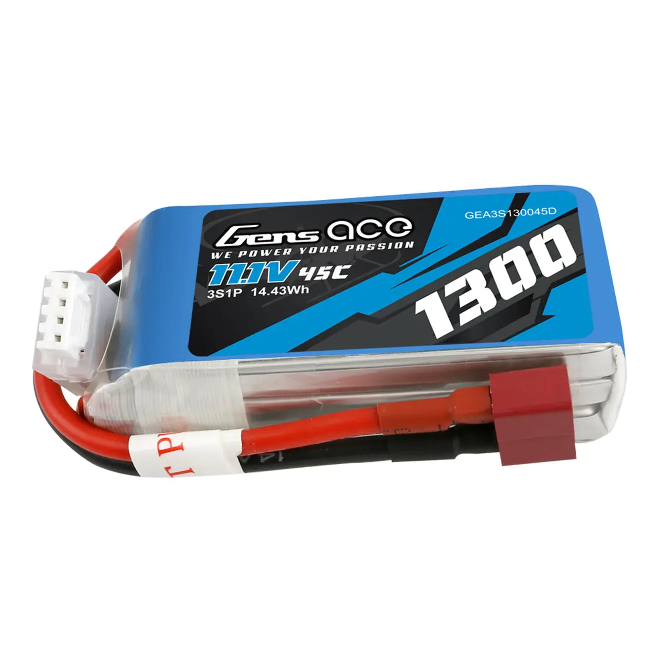 Gens Ace 3S 1300mAh 11.1V 45C Soft Case LiPo Battery (Deans) Gens Ace
