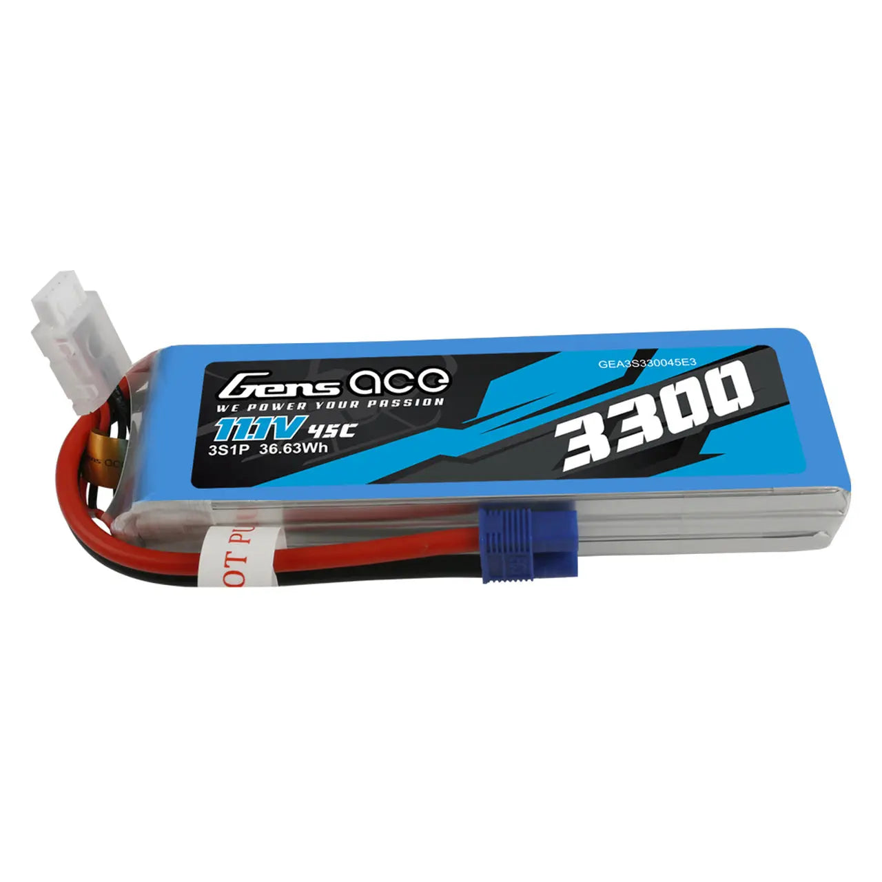 Gens Ace 3S 3300mAh 11.1V 45C Soft Case LiPo Battery (EC3) Gens Ace