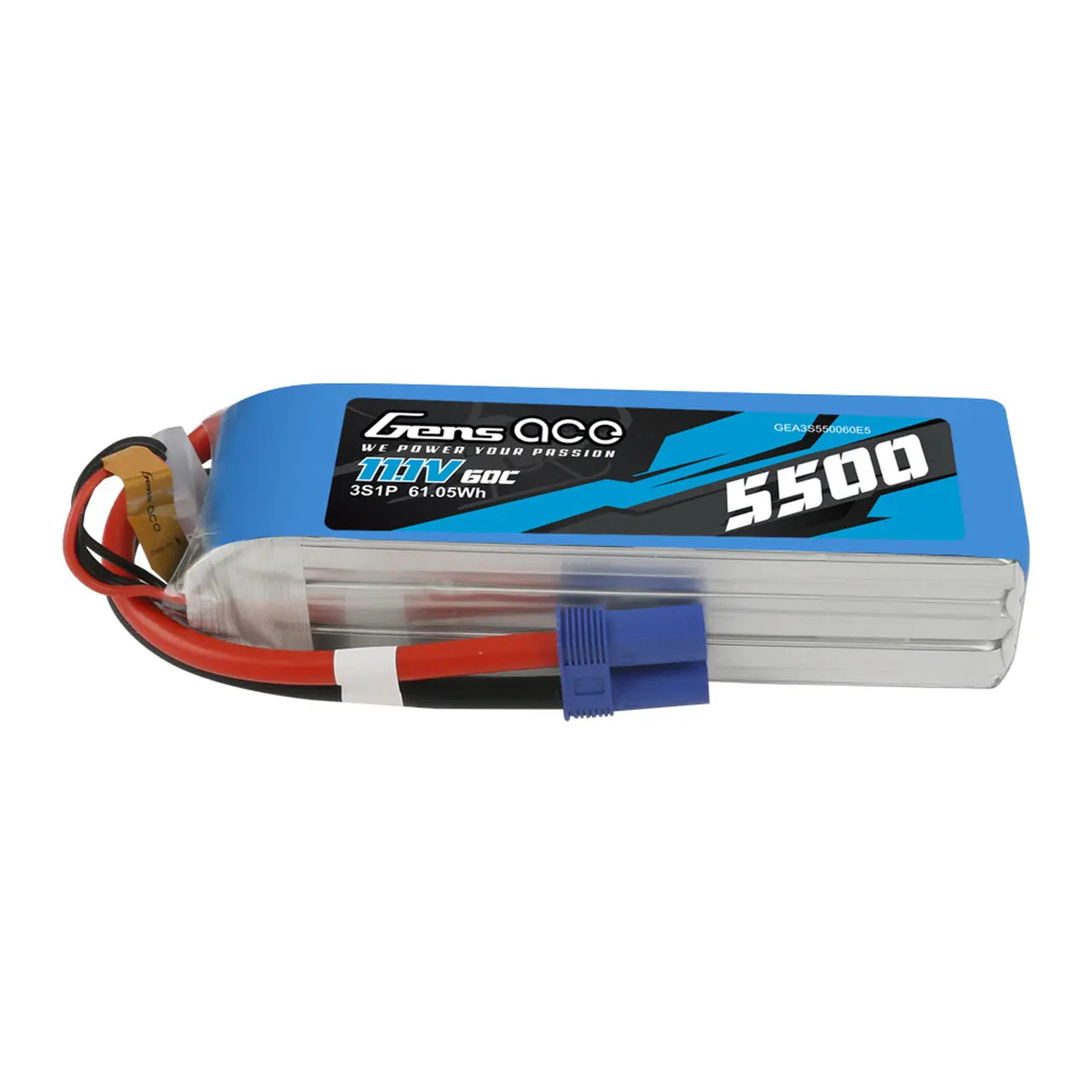 Gens Ace 3S 5500mAh 11.1V 60C Soft Case LiPo Battery (EC5) Gens Ace