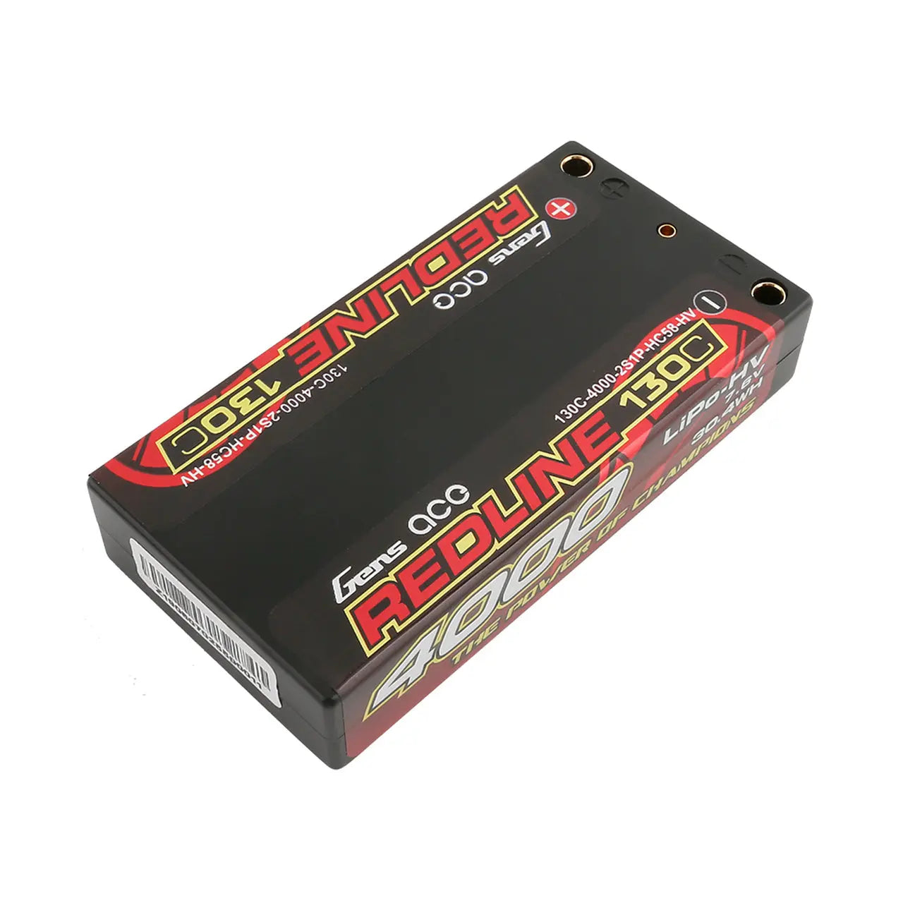 Gens Ace 2S Redline 4000mAh 7.6V 130C Hardcase/4mm bullet HV LiPo Battery (4.0mm Bullet) Gens Ace