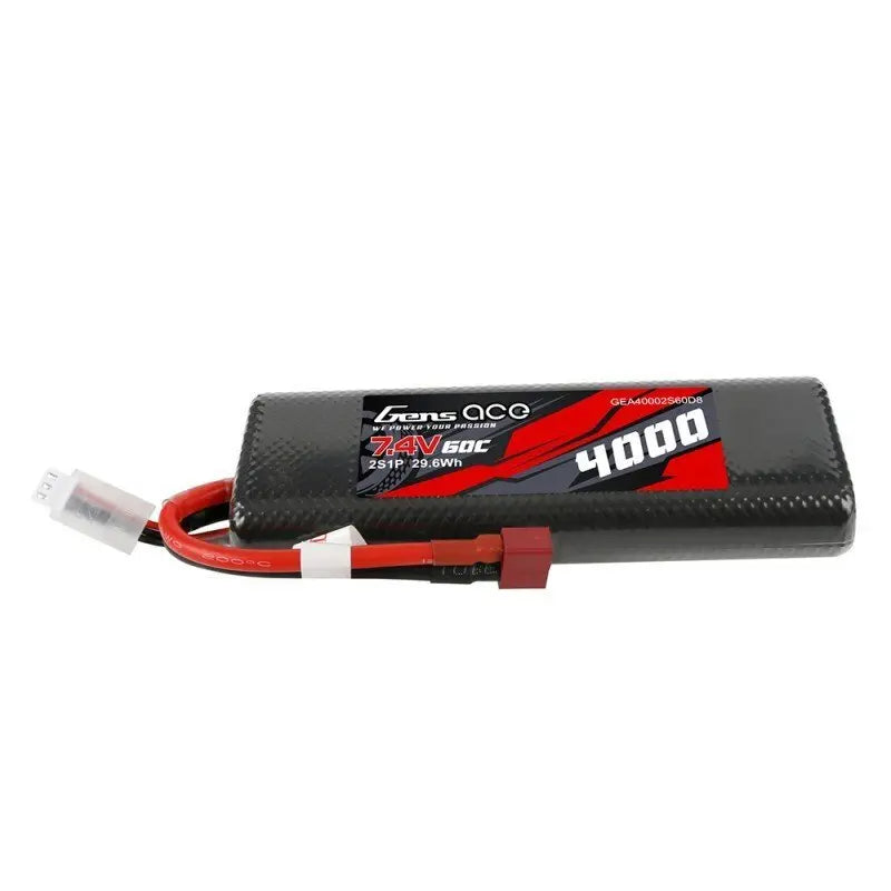 Gens Ace 2S 4000mAh 7.4V 60C Oval Hardcase/Hardwired LiPo Battery (Deans) Gens Ace