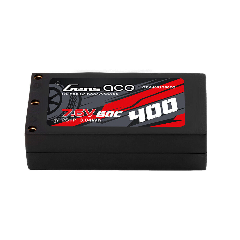 Gens Ace 400mAh 60C 7.6V Hardcase/Hardwired LiPo Battery (XT60 to 2.0mm Bullet) GEA4002S60D2