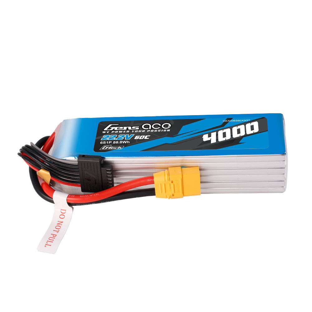 Gens Ace G-Tech 6S 4000mAh 60C 22.2V Soft Pack Lipo Battery (XT90) GEA406S60X9GT