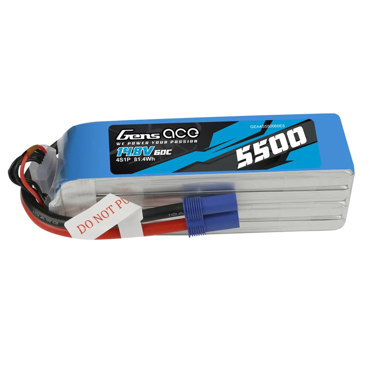 Gens Ace 4S 5500mAh 14.8V 60C Soft Case LiPo Battery (EC5) Gens Ace