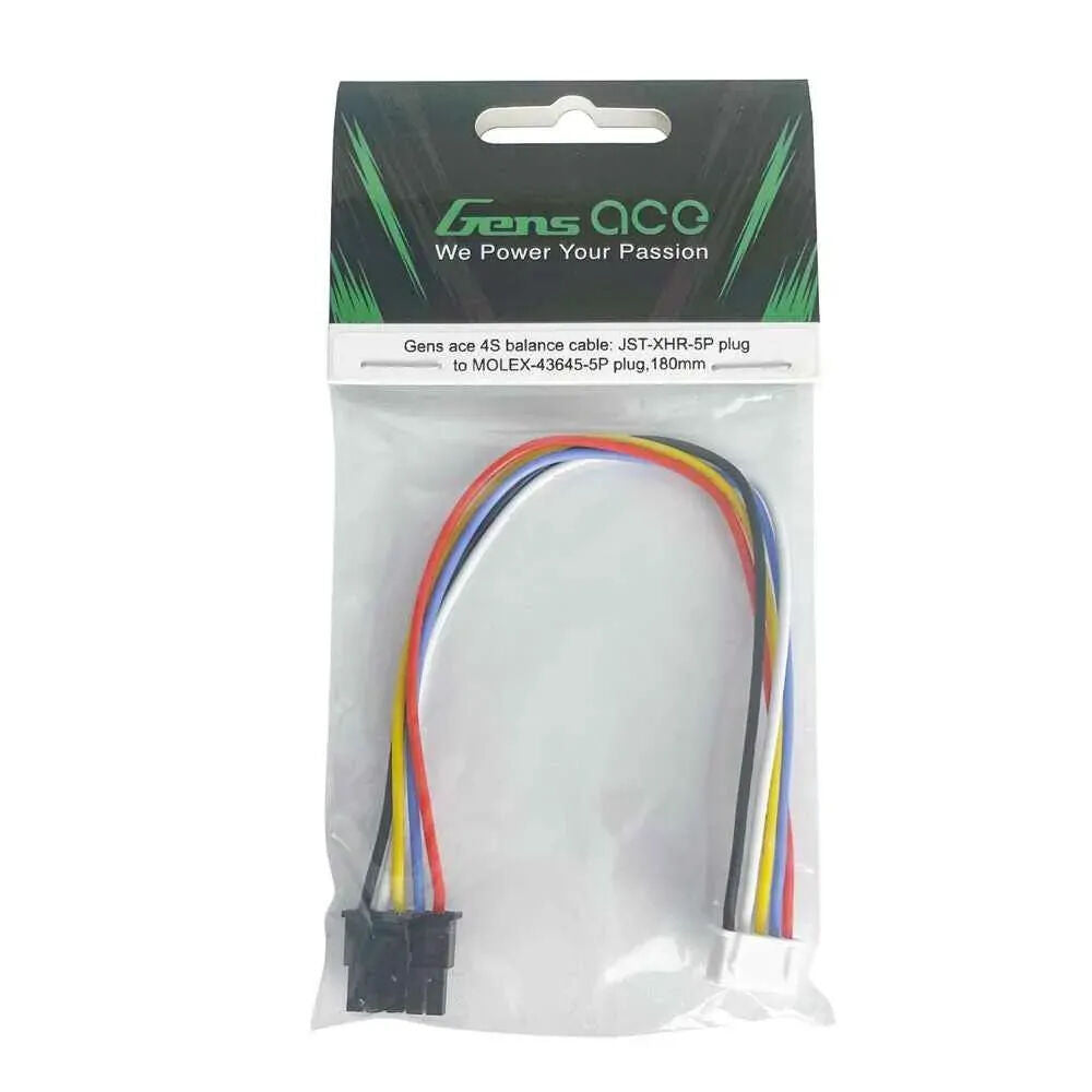 Gens Ace 4S Balance Cable: JST-XHR-5P To MOLEX-43645-5P, 180mm GEA4SBJTM