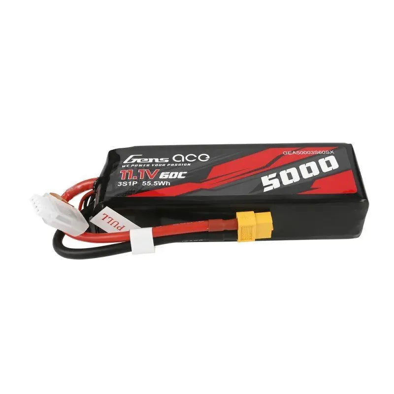 Gens Ace 3S 5000mAh 11.1V 60C Soft Case LiPo Battery (XT60 + TRX adaptor) Gens Ace
