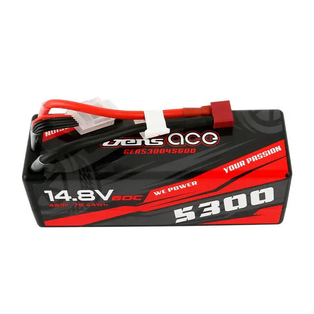 Gens Ace 4S 5300mAh 14.8V 60C Hardcase/Hardwired LiPo Battery (Deans) Gens Ace