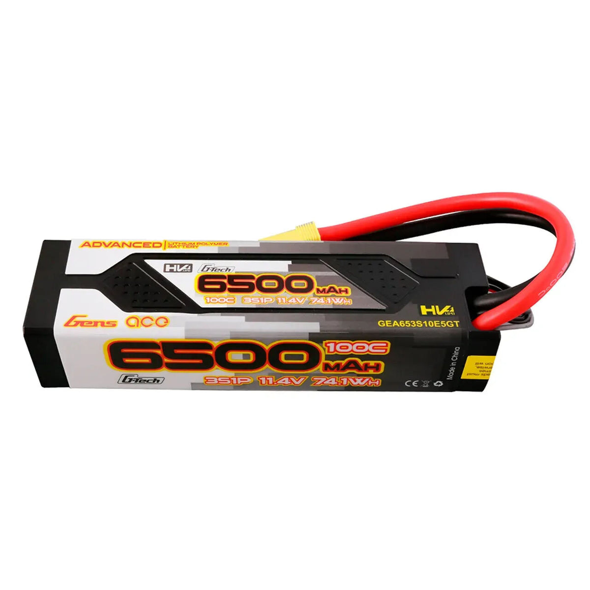 Gens Ace G-Tech 3S Advanced 6500mAh 100C 11.4V Hardcase Lipo Battery (EC5) GEA653S10E5GT