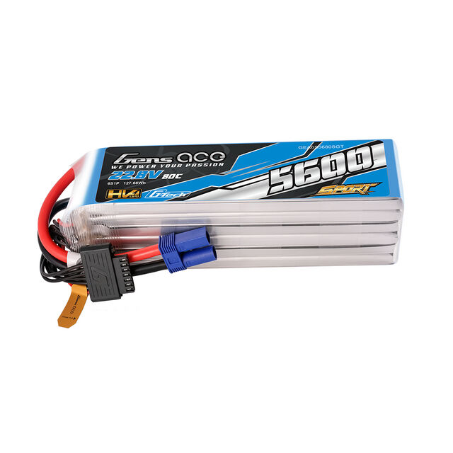 Gens Ace G-Tech HV 6S 5600mAh 80C 22.8V Lipo Battery (EC5) GEA6S5680SE5GT