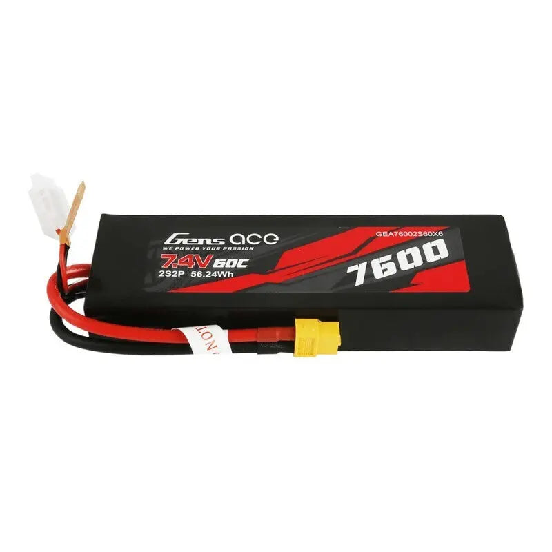 Gens Ace 2S 7600mAh 7.4V 60C Soft Case LiPo Battery (XT60) Gens Ace