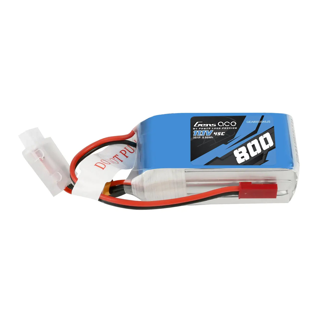 Gens Ace 3S 800mAh 11.1V 45C Soft Case LiPo Battery (JST) Gens Ace