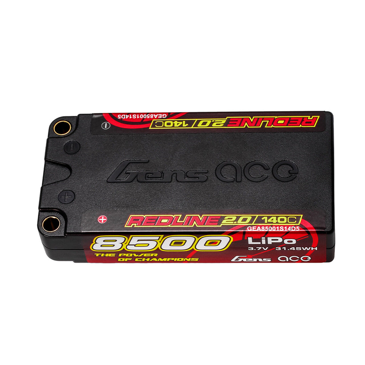 Gens Ace 1S Redline 2.0 8500mAh 140C 3.7V Hardcase Lipo Battery (5.0mm Bullet) GEA85001S14D5