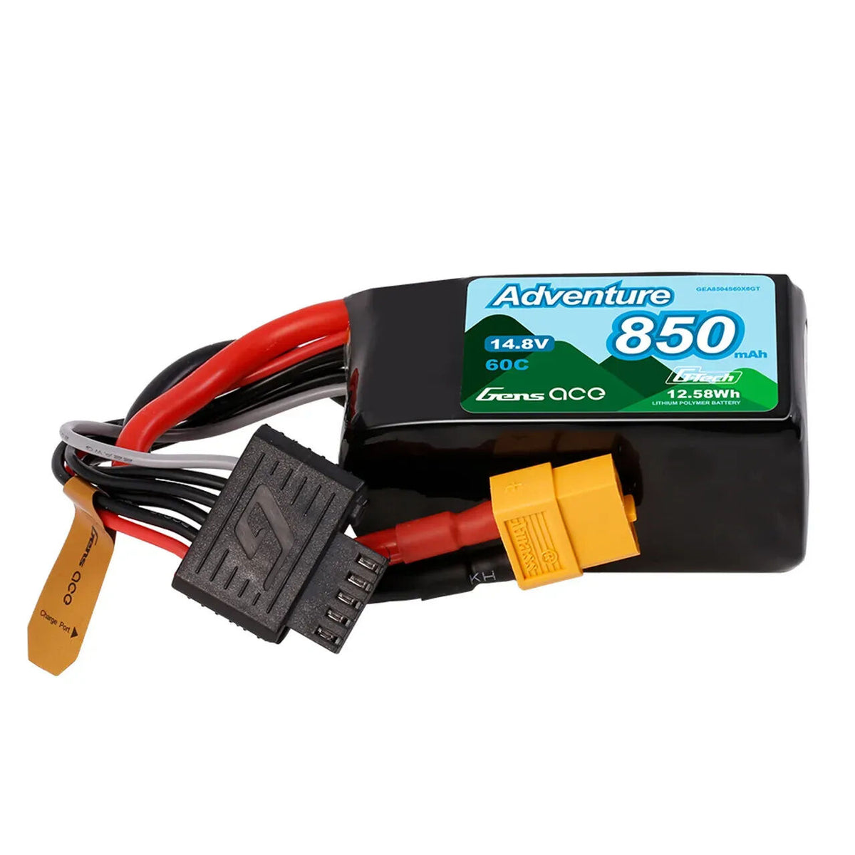 Gens Ace G-Tech 4S 850mAh 14.8V Soft Pack Lipo Battery (XT60) GEA8504S60X6GT