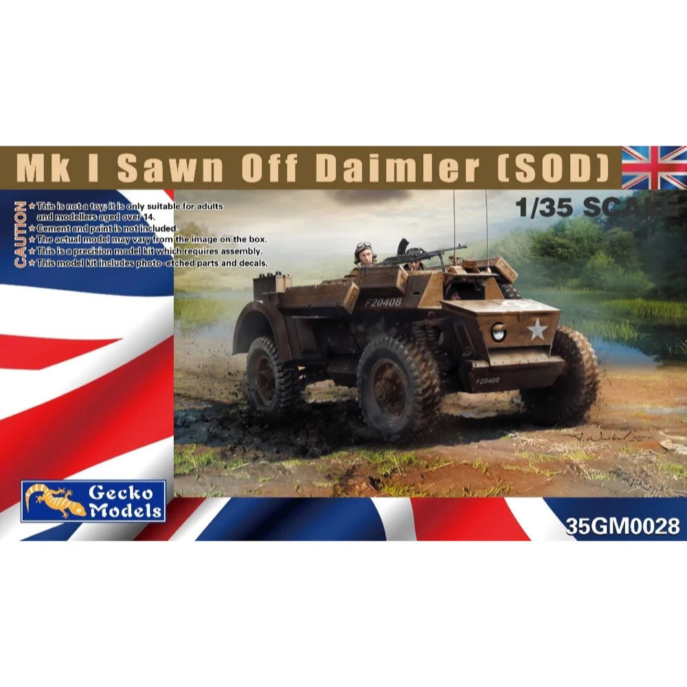 GM35028 Gecko 1/35 Mk I Sawn Off Daimler (SOD) Plastic Model Kit Gecko