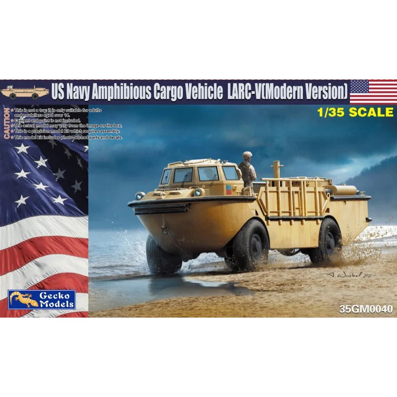 GM35040 Gecko 1/35 Modern USN LARC-V w-Training Rubber Raiding Craft Plastic Model Kit Gecko