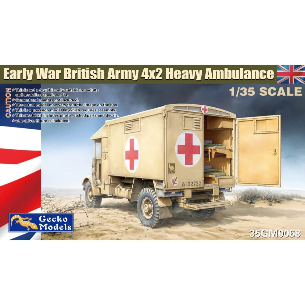 GM35068 Gecko 1/35 Early War British Army 4x2 Heavy Ambulance Plastic Model Kit Gecko