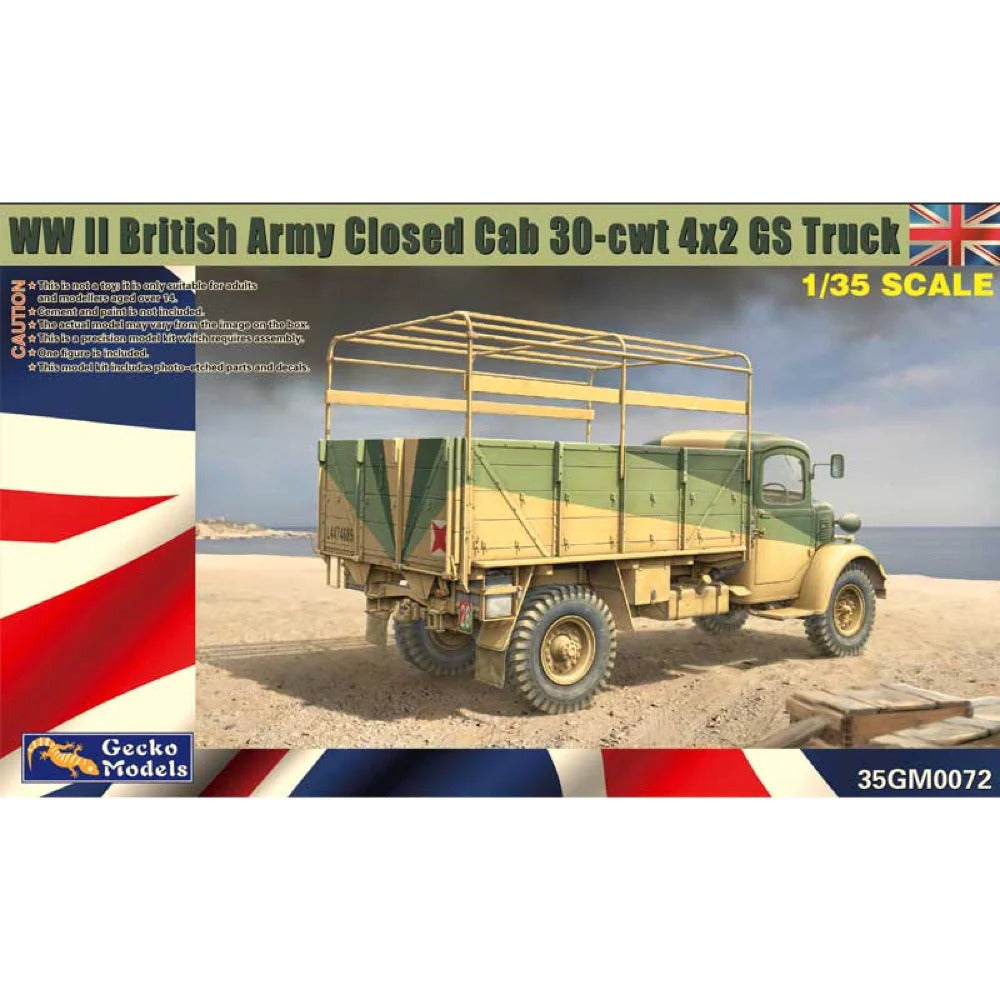 GM35072 Gecko 1/35 WWII British Army Closed Cab 30-cwt 4x2 GS Truck Plastic Model Kit Gecko