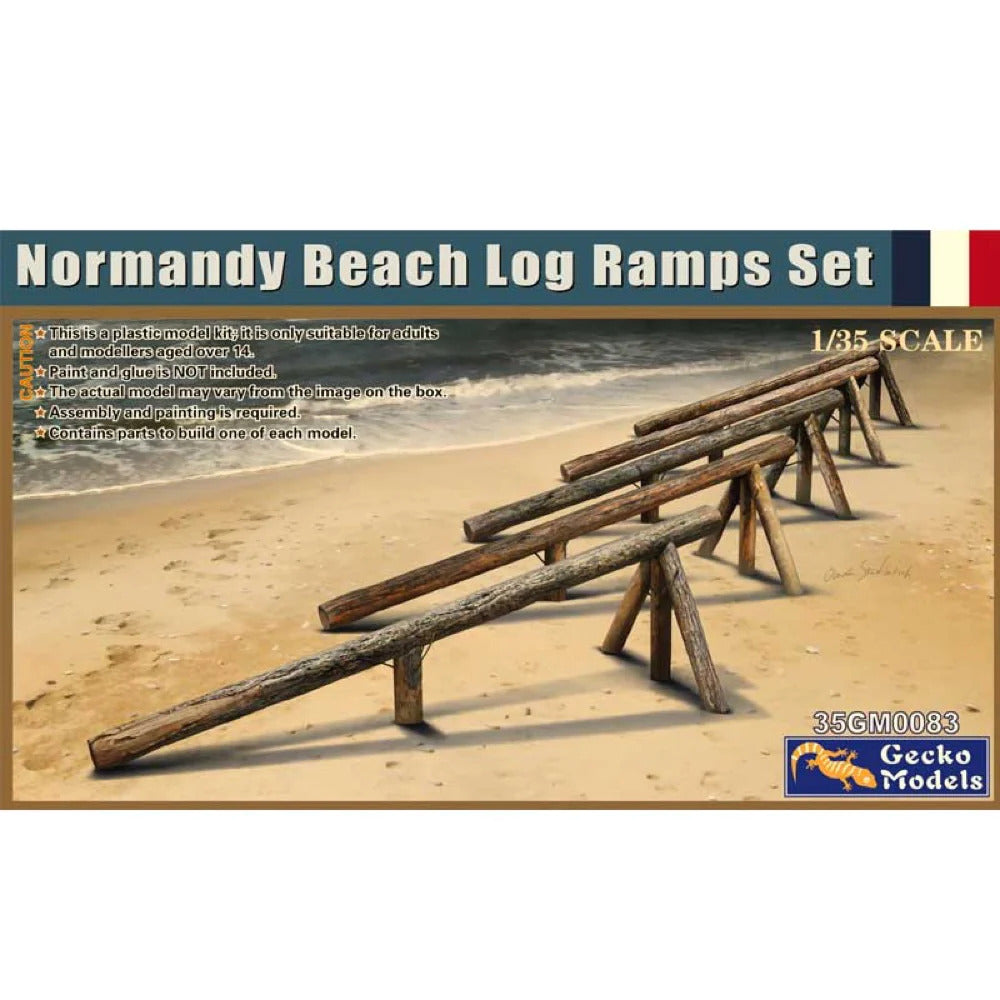 GM35083 Gecko 1/35 Normandy Beach Log Ramps Set Plastic Model Kit Gecko