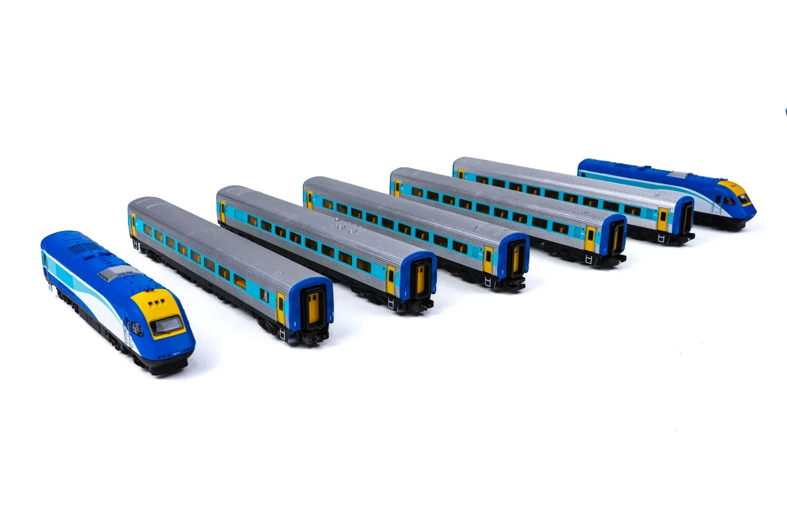Gopher Models N Scale New South Wales XPT 7pc Set Trainlink Blue (No Logo) Livery (2004/2017)