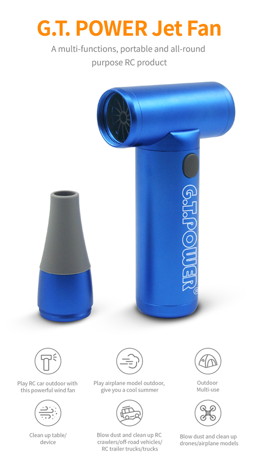 GT-JETFAN-BLUE Jet fan Brushless motor lipo battery blue GT Power