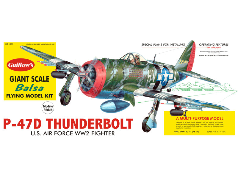GUI-1001 Guillow's Thunderbolt Balsa Plane Model Kit Guillows