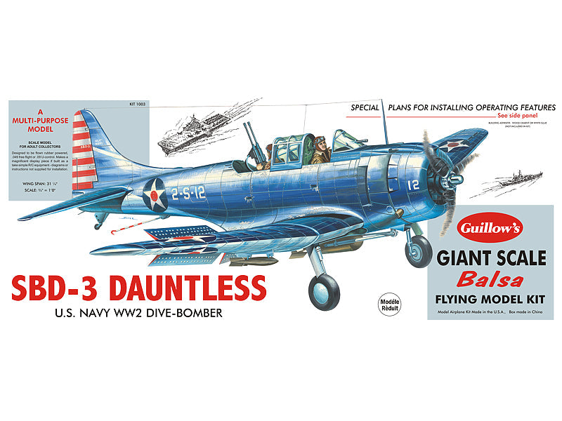 GUI-1003 Guillow's Dauntless Balsa Plane Model Kit Guillows