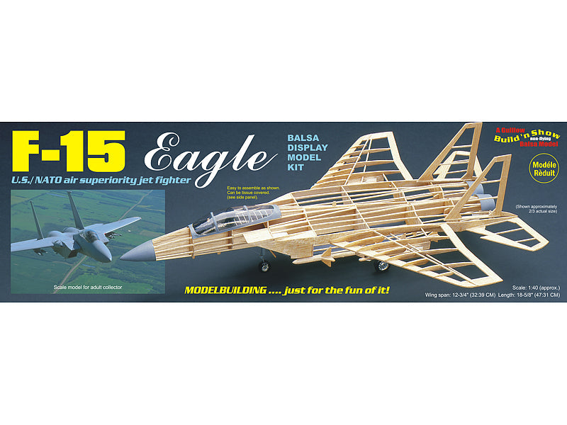 GUI-1401 Guillow's F-15 Eagle Balsa Plane Model Kit Guillows