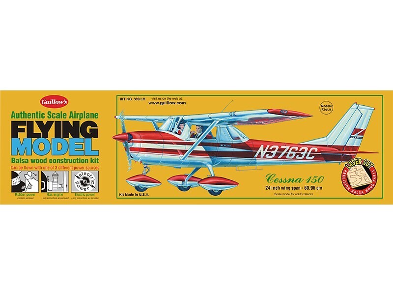 GUI-309LC Guillow's Cessna 150 - Laser Cut Balsa Plane Model Kit Guillows