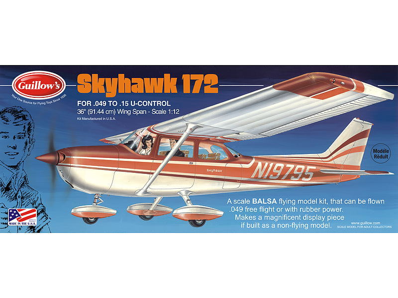 GUI-802 Guillow's Cessna Skyhawk Balsa Plane Model Kit Guillows