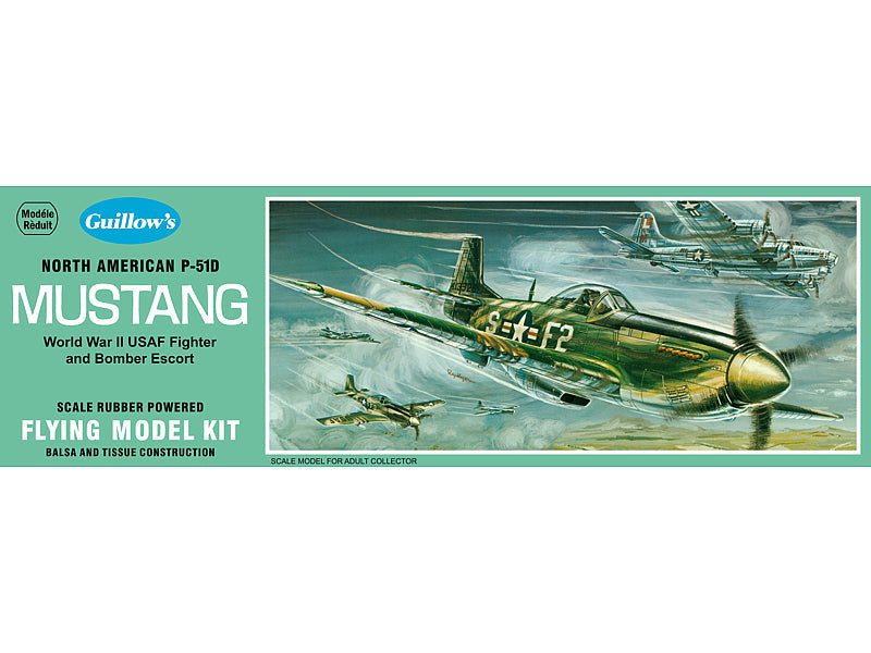 GUI-905 Guillow's Mustang Balsa Plane Model Kit Guillows