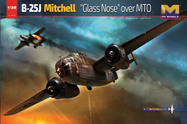 Hong Kong Models 1/32 B-25J Mitchell Glass Nose over (MTO) Plastic Model Kit